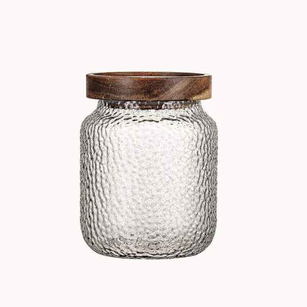 factory directly clear glass canisters glass food storage jar with acacia lids