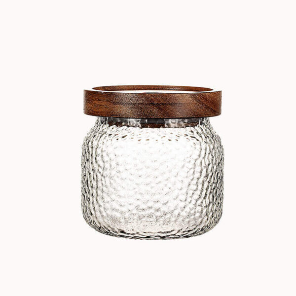 factory directly clear glass canisters glass food storage jar with acacia lids