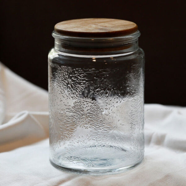 candy snack cookies coffee tea nuts vintage decorative airtight glass jars with bamboo lid acacia lid