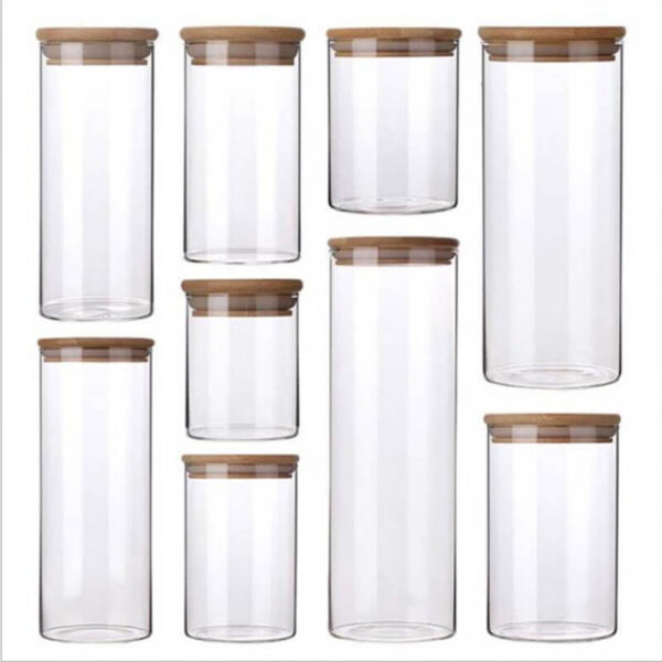 air tight sealable borosilicate glass storage jars with airtight locking clamp lids (复制)