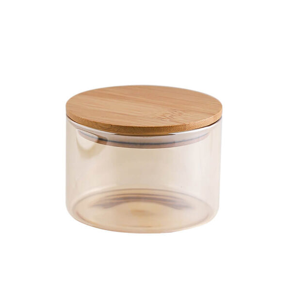 glass canisters with bamboo lids with airtight lid