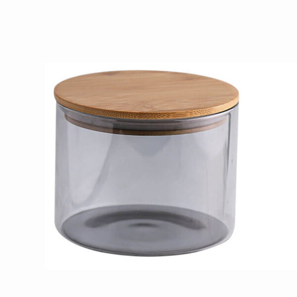 glass canisters with bamboo lids with airtight lid