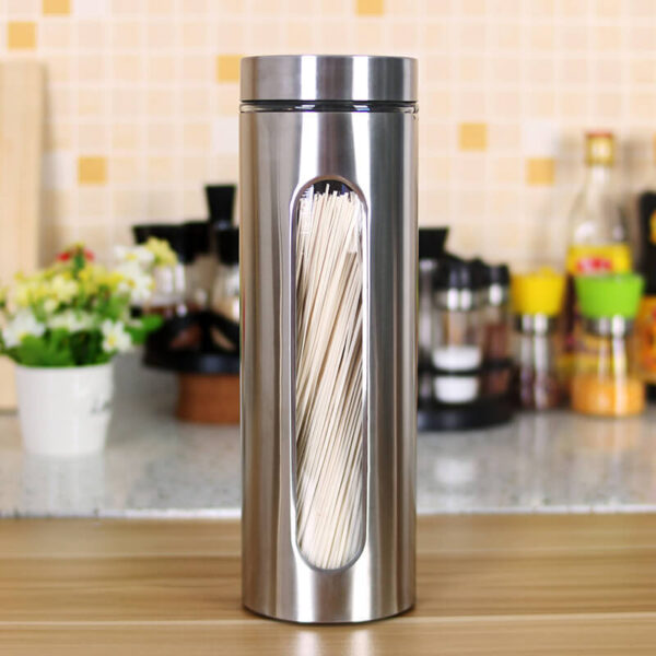 factory directly stainless steel canister set with glass windows with airtight lids