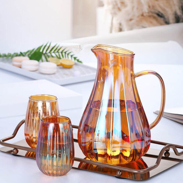 pumpkin shape glass carafe heat resistant borosilicate water carafe