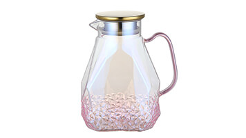 pink refrigerator glass water carafe