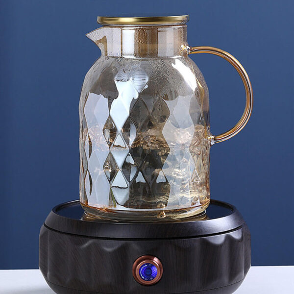 amber light luxury style borosilicate glass pitcher with lid for hot/cold water (复制)