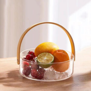 factory directly clear vegetables nuts dry fruit snack tray glass basket with with handle