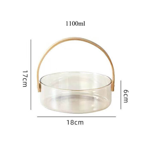 factory directly clear vegetables nuts dry fruit snack tray glass basket with with handle