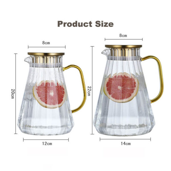 factory directly creative embossed stripe clear crystal glass pitcher with filter lid