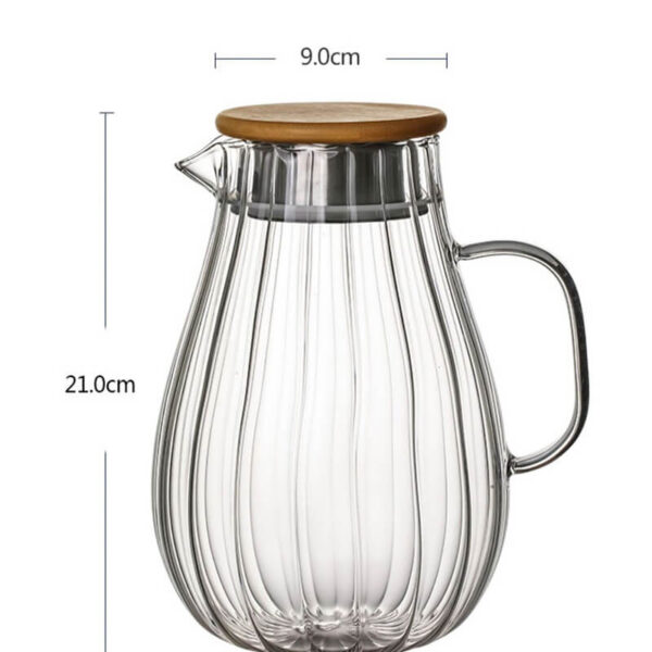 factory directly creative embossed stripe clear crystal glass pitcher with filter lid (复制)