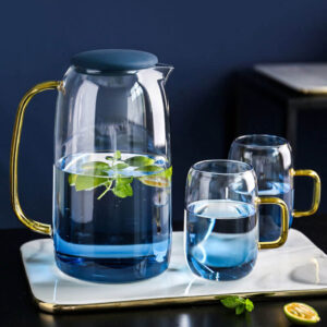 factory directly clear gradient blue borosilicate glass carafe