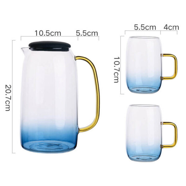 factory directly clear gradient blue borosilicate glass carafe