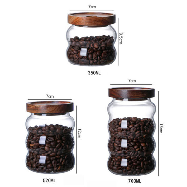 heat resistant clear round airtight custom size kitchenfood large containers wood lid glass storage jar