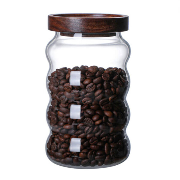 heat resistant clear round airtight custom size kitchenfood large containers wood lid glass storage jar