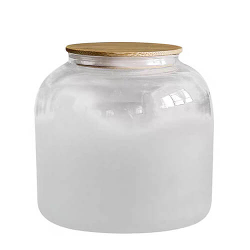 cloudy glass storage jar