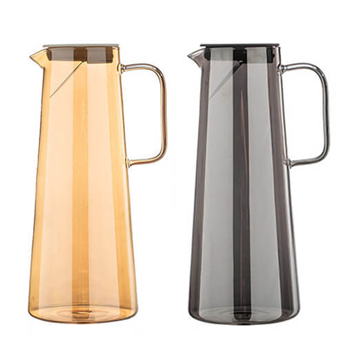 color straight body glass pitcher