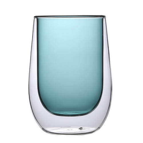 double wall colored glass cup