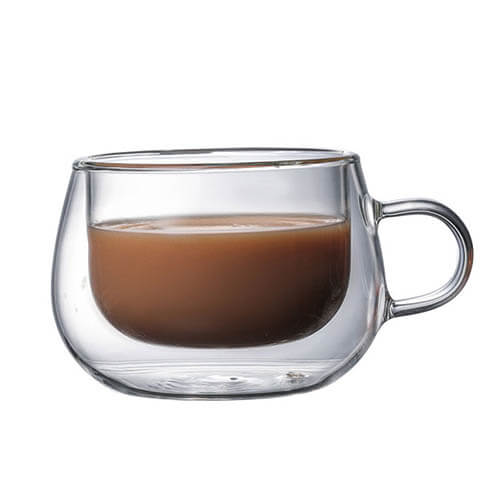 double wall tea glass cup