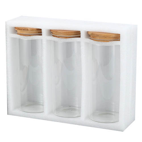 glass storage jar set of 3