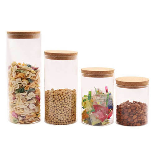 glass storage tank with cork lid