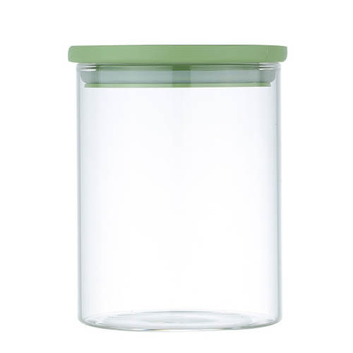 glass storage jar with plastic lid