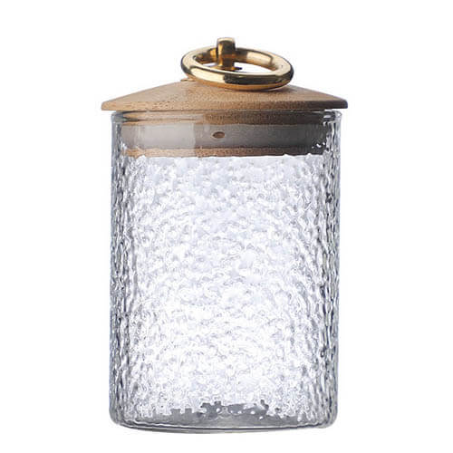 hammer pattern glass jar with metal ring lid