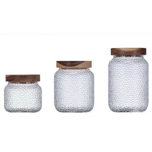 hammered glass storage jar