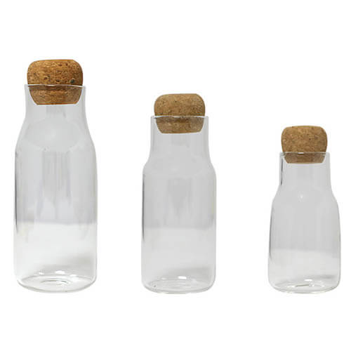 kitchen glass canister with cork lid