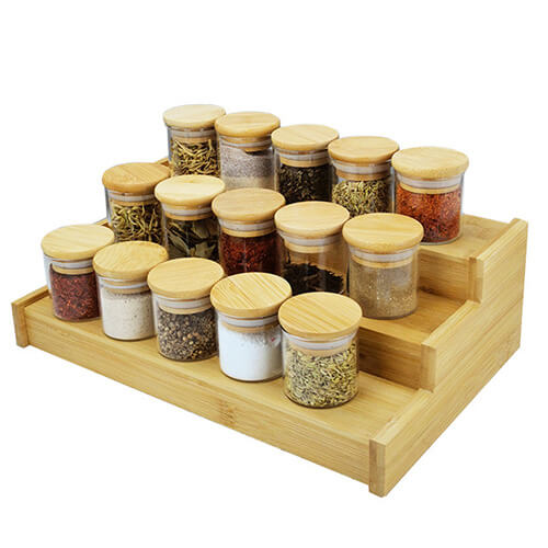 seasoning glass storage jar set with tray