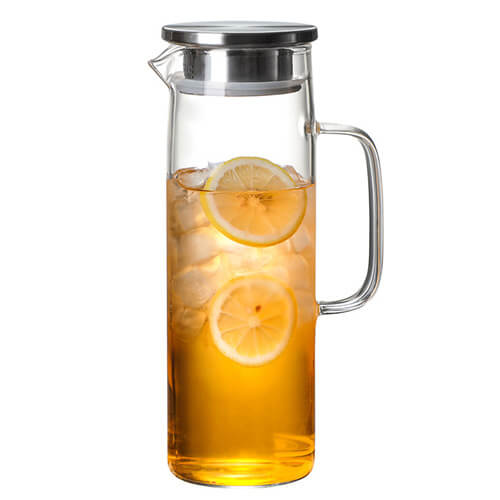 simple vertical design glass pitcher