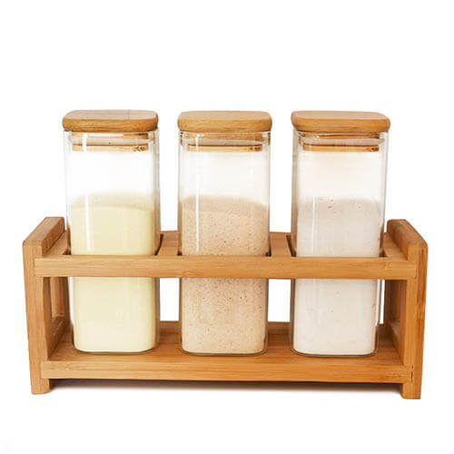 square glass jar set