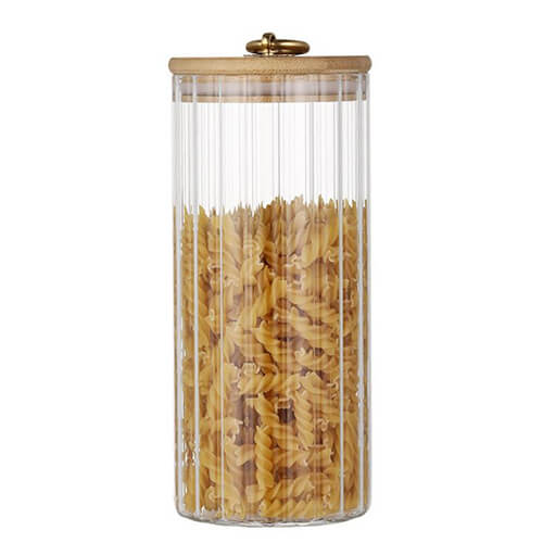 vertical stripes glass storage jar