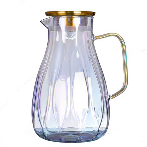 wing design glass water carafe