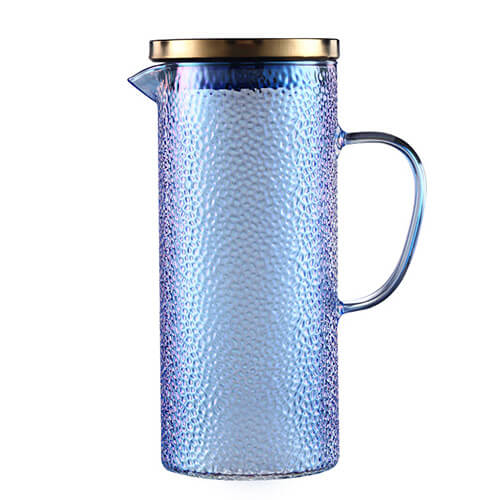 color vertical pattern design glass pitcher