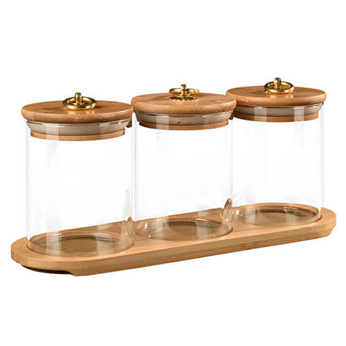 copper ring lid glass storage jar set