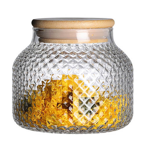 diamond glass storage jar