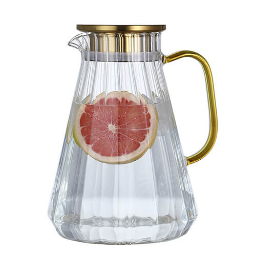 diamond vertical stripes glass pitcher