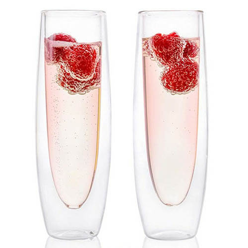 double wall champagne glass cup