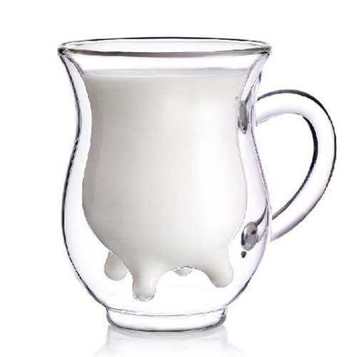 double wall milk glass cup