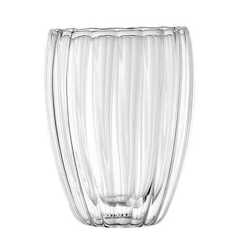 double wall stripe glass cup