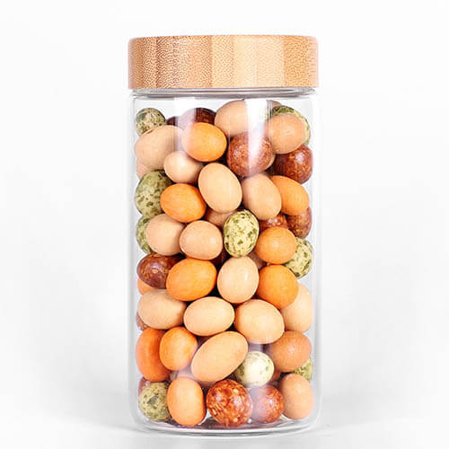 glass jar with beech screw lid