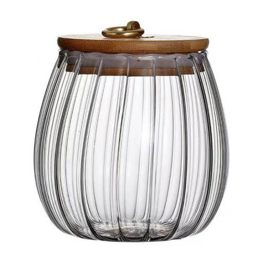 round transparent glass jar