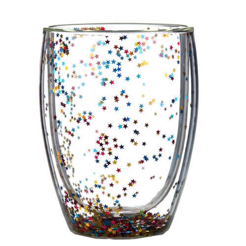 star double wall glass cup