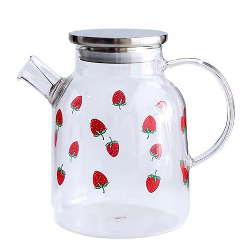 strawberry glass pitcher