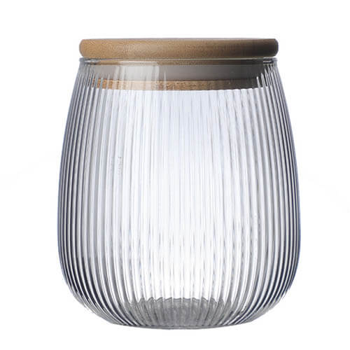 stripe glass storage container