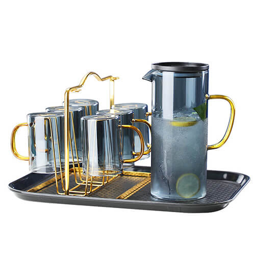 vertical design water glass carafe set