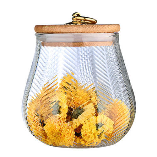 wheat pattern glass storage jar